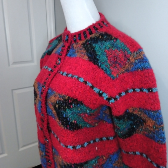 Vintage Chompas Alpaca Wool Button Front Cardiagn - Picture 2 of 5